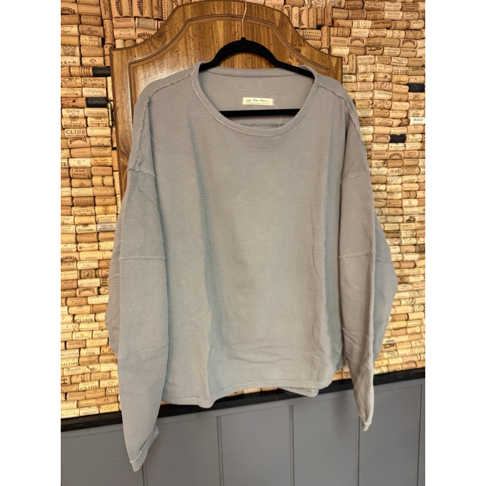 NWT Free People Total Eclipse Tee In Cold Winter Grey Oversized Siz XL - Picture 2 of 5